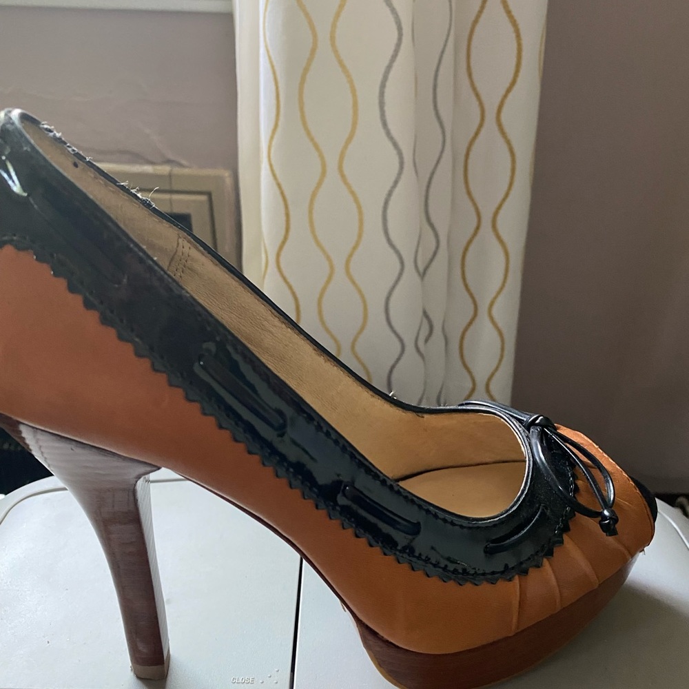 Beautiful two toned black and suede